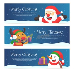 创意圣诞节角色banner矢量